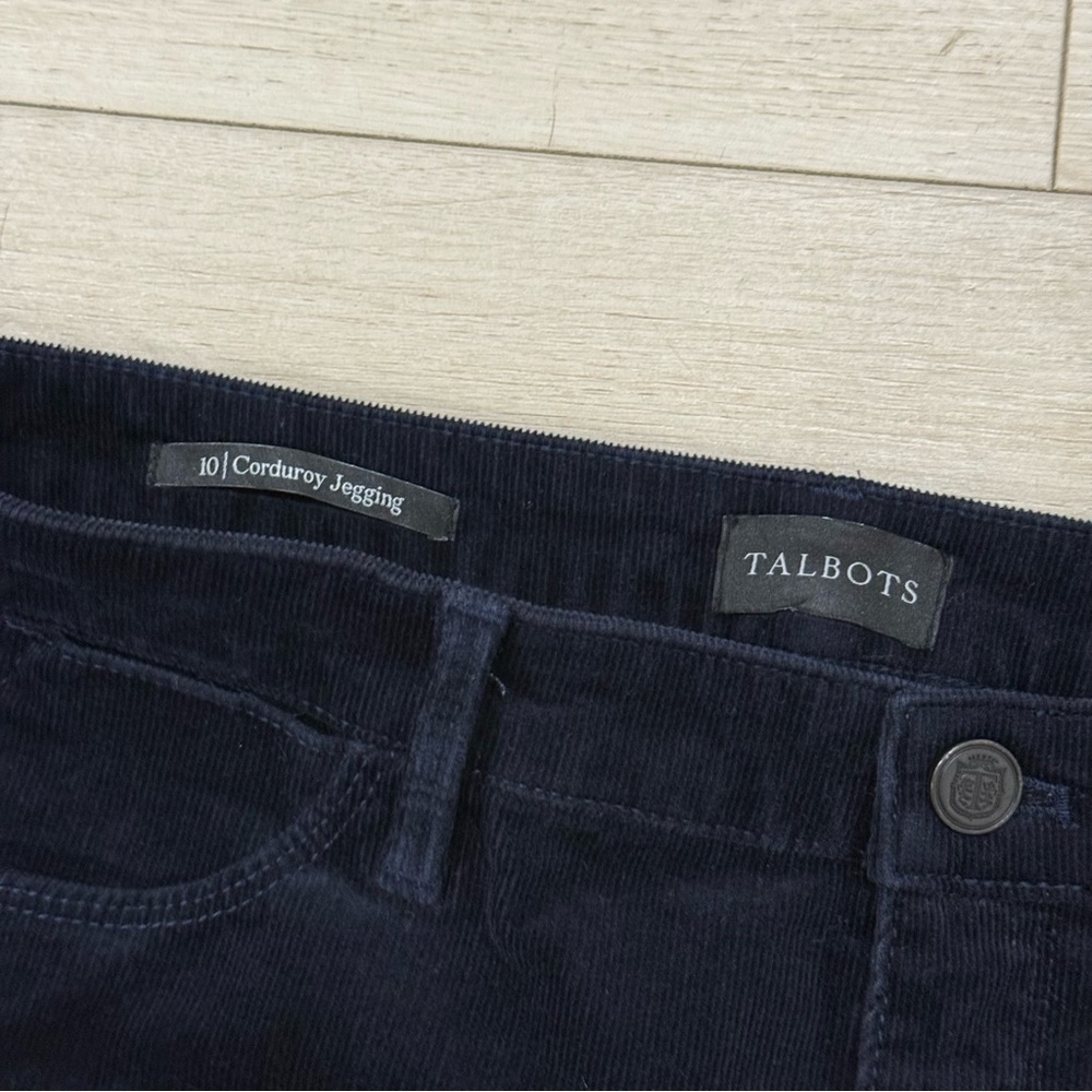 Talbots Dark Navy Corduroy Jeggings Size 10 Stretch Skinny Pants - Picture 2 of 5